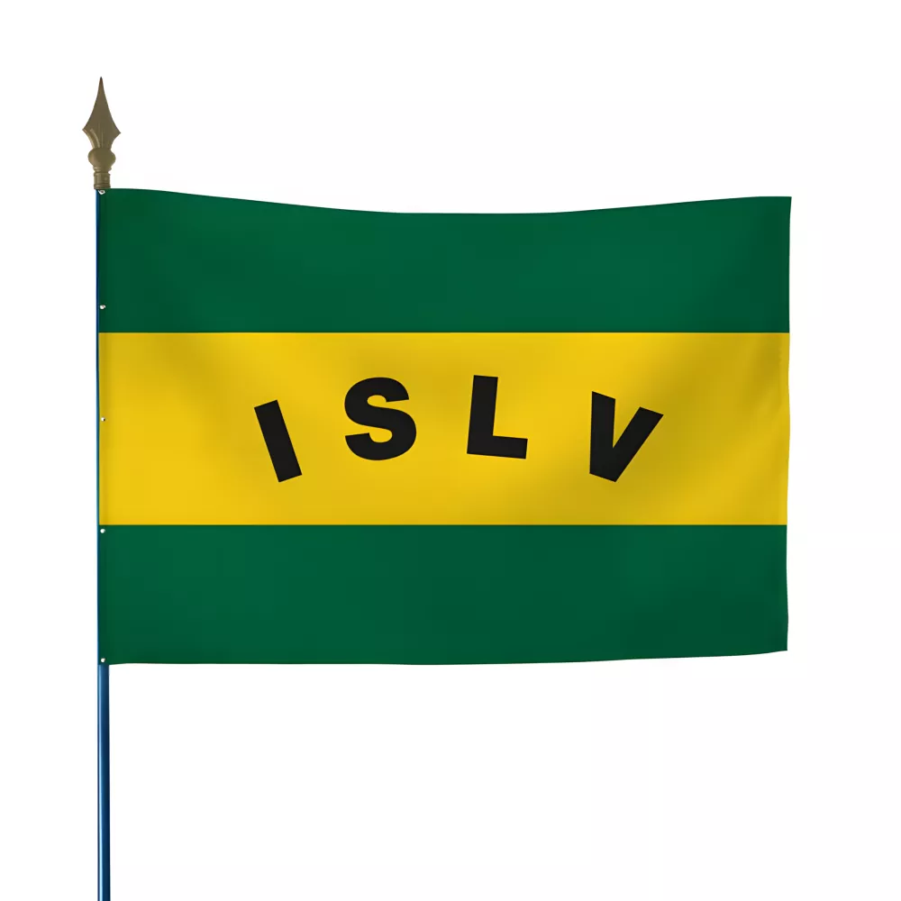 Drapeau Îles Sous-le-Vent en maille polyester avec hampe Drapeau Îles Sous-le-Vent en maille polyester avec hampe