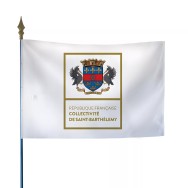 Drapeau Saint-Barthélemy en maille polyester avec hampe