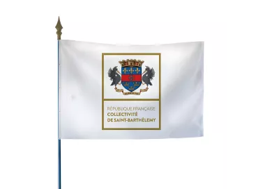 Drapeau Saint-Barthélemy en maille polyester avec hampe
