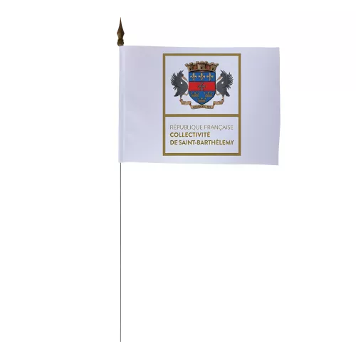 Drapeau de table Saint-Barthélemy 10 x 15 cm polyester