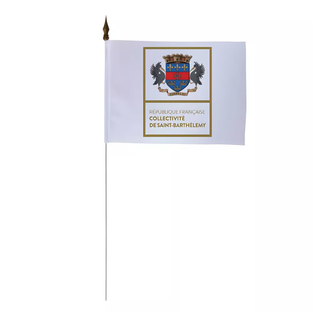 Drapeau de table Saint-Barthélemy 10 x 15 cm polyester Drapeau de table Saint-Barthélemy 10 x 15 cm polyester