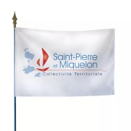 Drapeau Saint-Pierre-et-Miquelon sur hampe polyester 115 g/m²