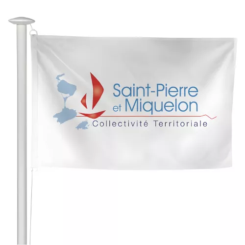 Pavillon Saint-Pierre-et-Miquelon pour mât sans potence