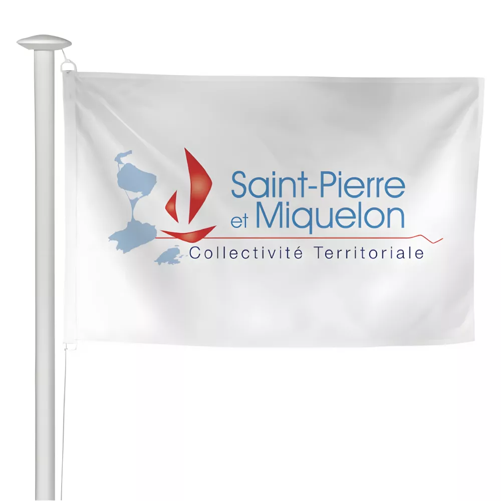 Pavillon Saint-Pierre-et-Miquelon pour mât sans potence Pavillon Saint-Pierre-et-Miquelon pour mât sans potence