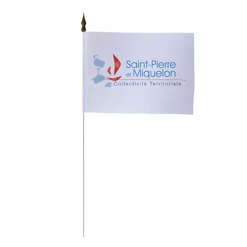 Drapeau de table Saint-Pierre-et-Miquelon 10 x 15 cm polyester
