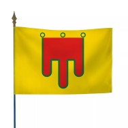 Drapeau province Auvergne sur hampe en bois