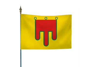 Drapeau province Auvergne sur hampe en bois