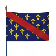 Drapeau province Bourbonnais sur hampe avec lance