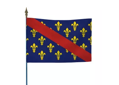 Drapeau province Bourbonnais sur hampe avec lance