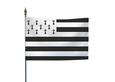 Drapeau province Bretagne sur hampe bois