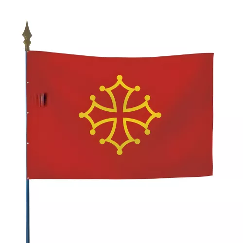 Drapeau province Languedoc en maille polyester grand vent