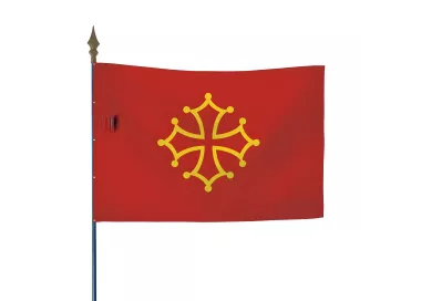 Drapeau province Languedoc en maille polyester grand vent