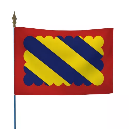 Drapeau province Nivernais monté sur hampe polyester