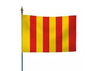 Drapeau province Roussillon en polyester ignifugé