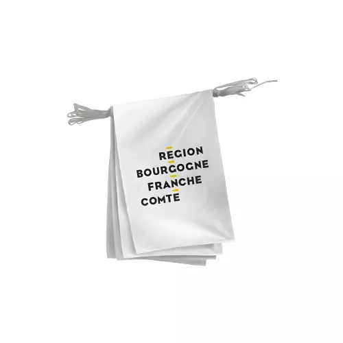 Guirlande région Bourgogne Franche-Comté en polyester 20 x 30 cm