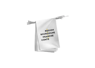 Guirlande région Bourgogne Franche-Comté en polyester 20 x 30 cm