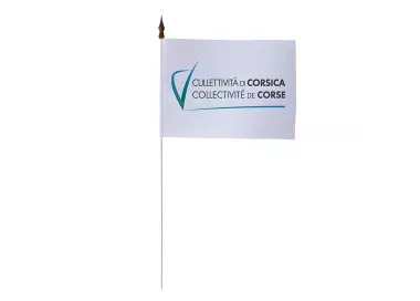 Drapeau de table Corse 10 x 15 cm polyester avec tige métal