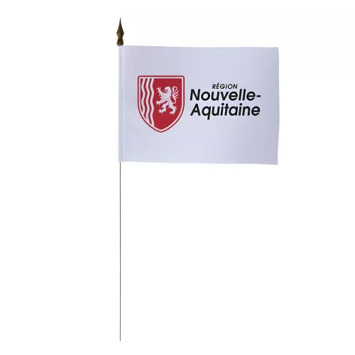 Drapeau de table Nouvelle-Aquitaine 10 x 15 cm polyester