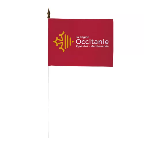 Drapeau de table Occitanie 10 x 15 cm polyester