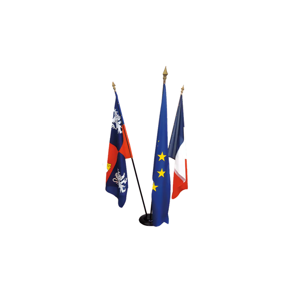 Drapeau d'accueil France 100 x 150 cm avec hampe