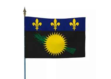Drapeau Armoiries Guadeloupe rouge ou noire polyester