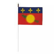 Drapeau de table Armoiries Guadeloupe 10 x 15 cm polyester rouge ou noir