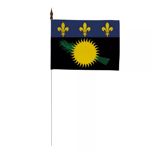 Drapeau de table Armoiries Guadeloupe 10 x 15 cm polyester rouge ou noir