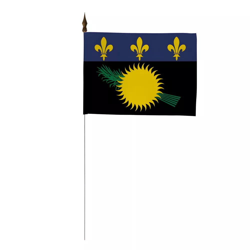 Drapeau de table Armoiries Guadeloupe 10 x 15 cm polyester rouge ou noir