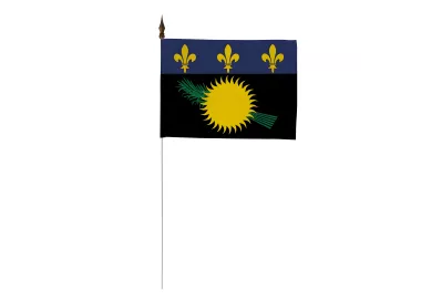 Drapeau de table Armoiries Guadeloupe 10 x 15 cm polyester rouge ou noir
