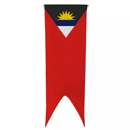 Oriflamme Antigua et Barbuda en polyester avec traverse