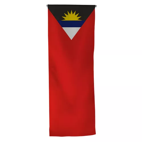 Oriflamme Antigua et Barbuda en polyester avec traverse