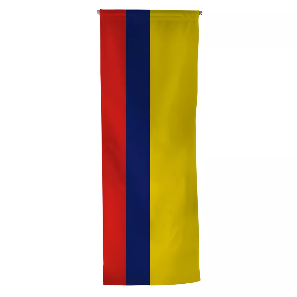 Oriflamme verticale de la Colombie en maille polyester Oriflamme verticale de la Colombie en maille polyester