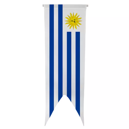 Oriflamme Uruguay en maille polyester avec traverse bois