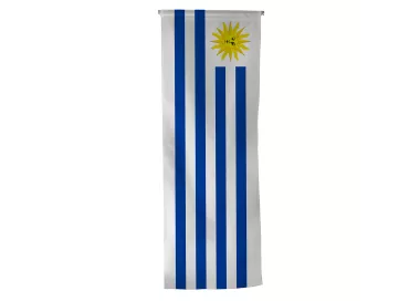 Oriflamme Uruguay en maille polyester avec traverse bois