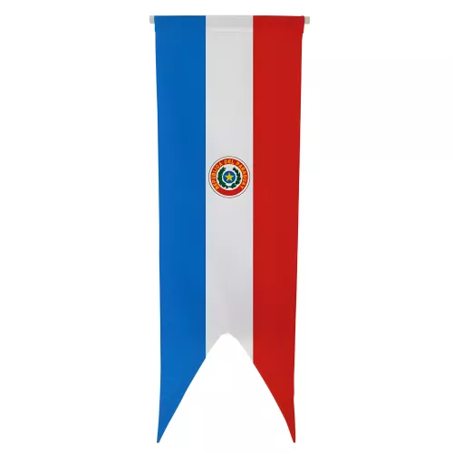 Oriflamme Paraguay en maille polyester avec traverse bois