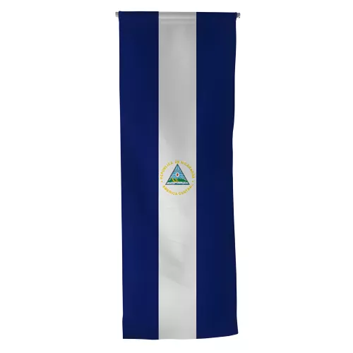 Oriflamme Nicaragua en maille polyester avec traverse bois