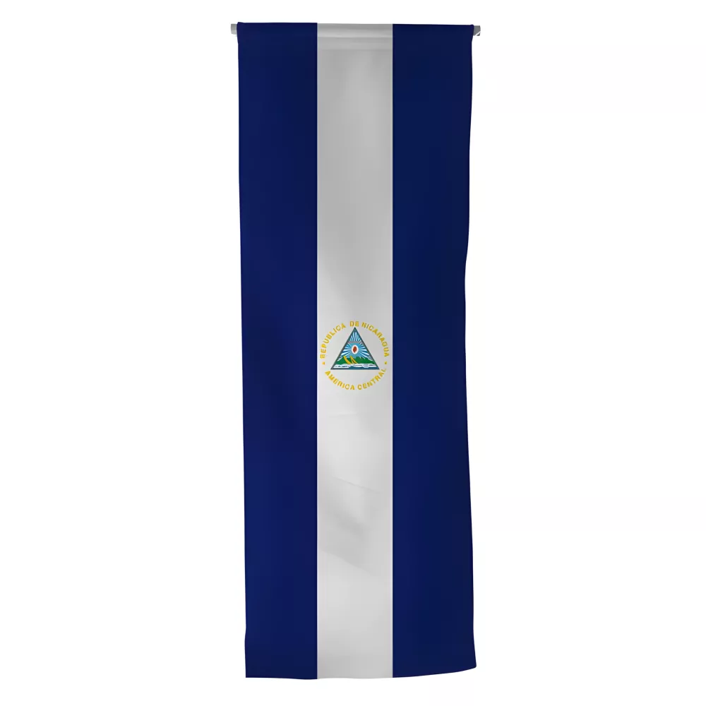 Oriflamme Nicaragua en maille polyester avec traverse bois