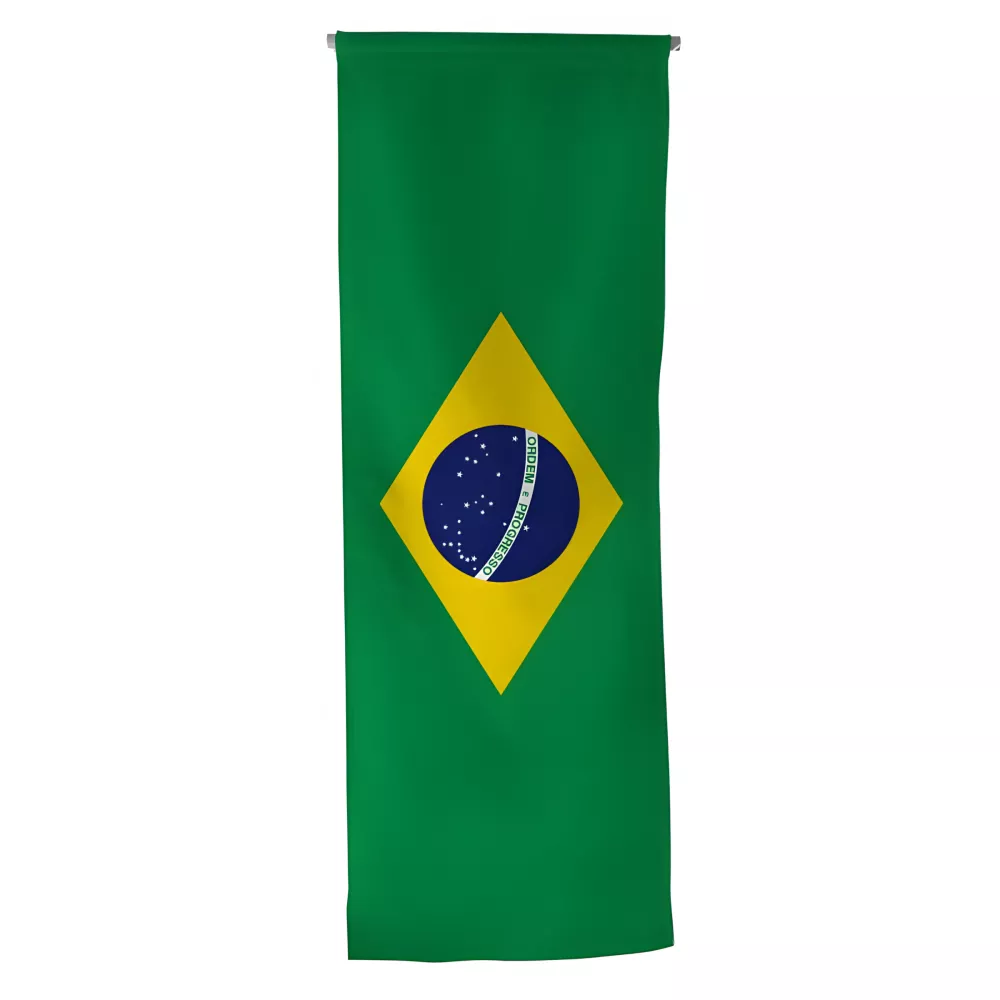 Oriflamme du Brésil en polyester avec fourreau Oriflamme du Brésil en polyester avec fourreau