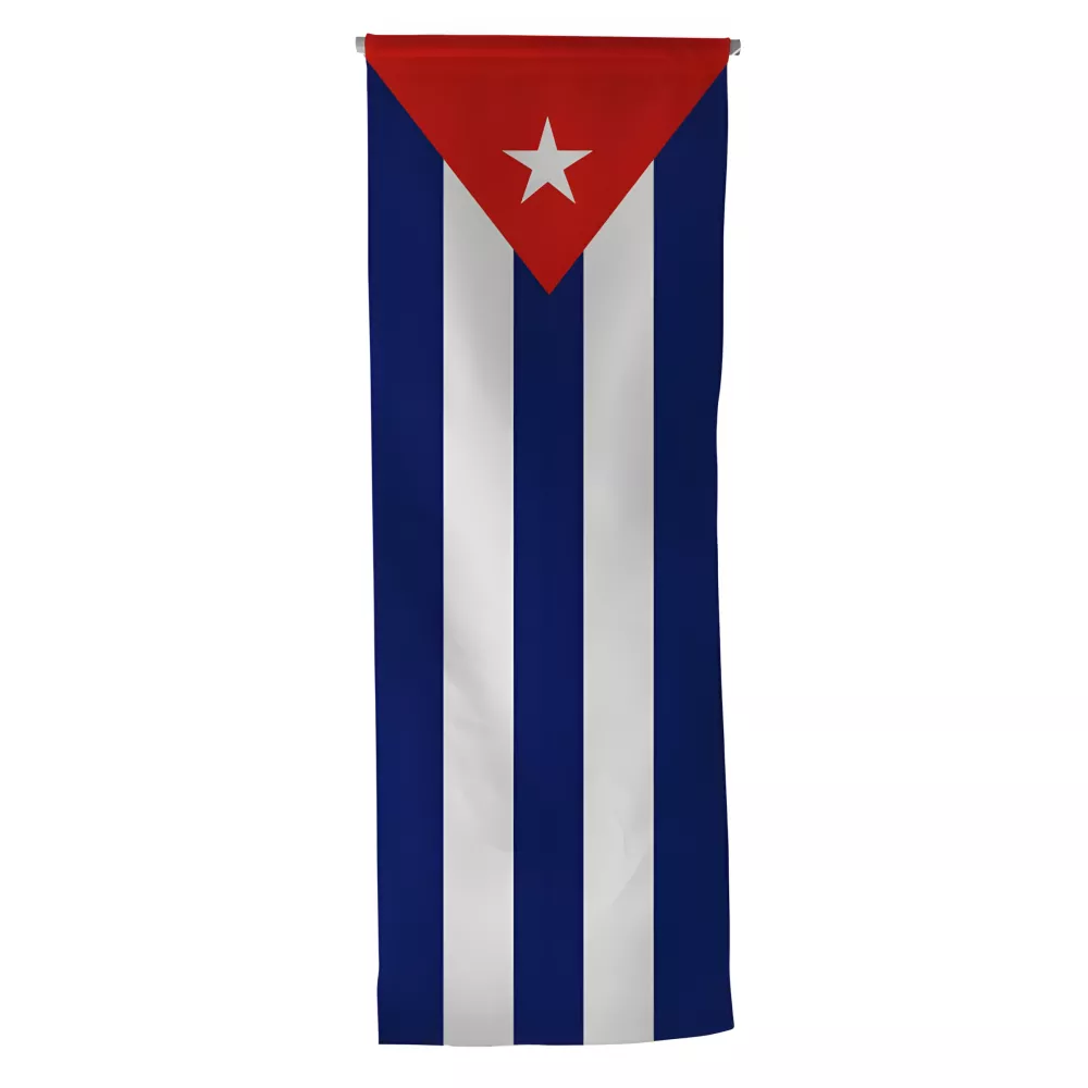 Oriflamme de Cuba en maille polyester avec traverse Oriflamme de Cuba en maille polyester avec traverse