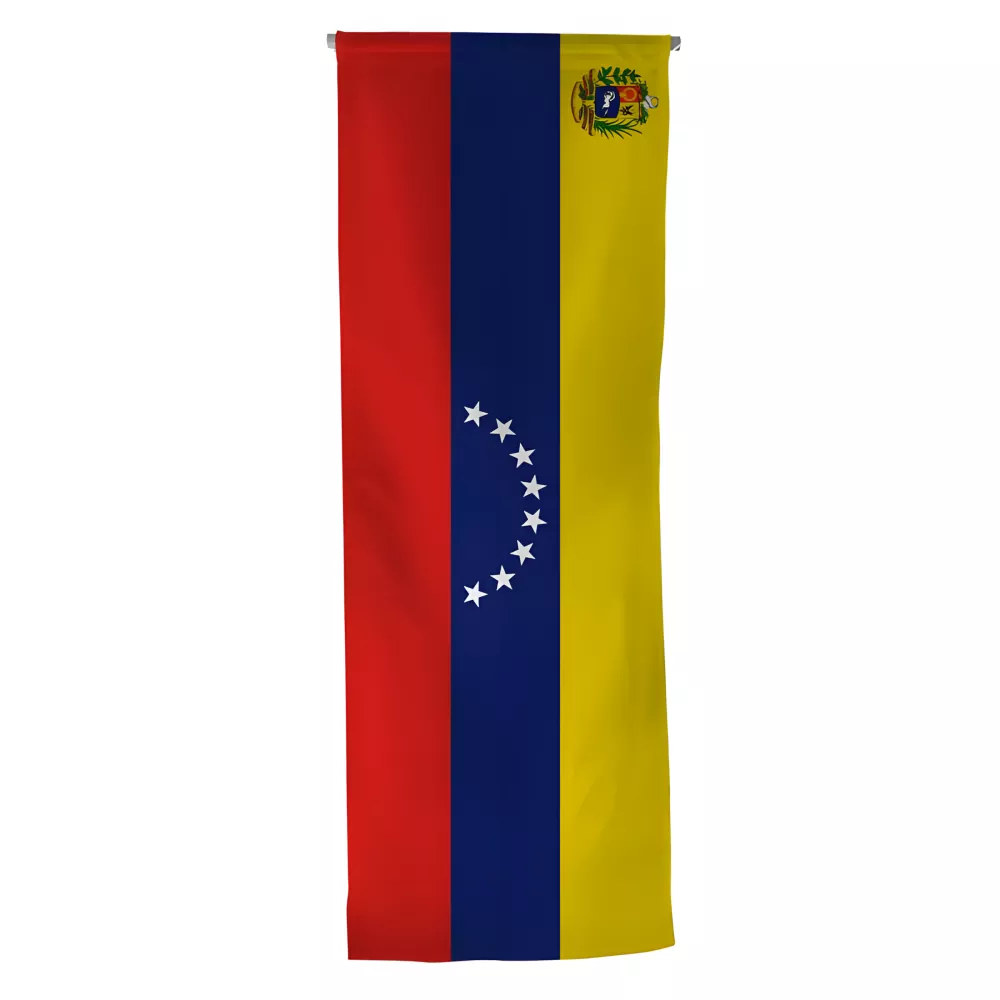 Oriflamme Venezuela en maille polyester avec traverse Oriflamme Venezuela en maille polyester avec traverse