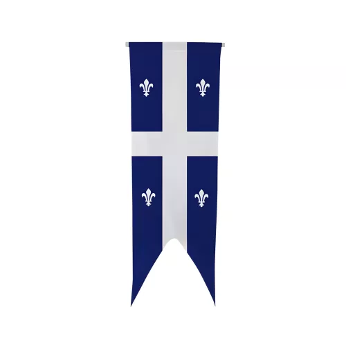 Oriflamme Québec en maille polyester avec traverse bois