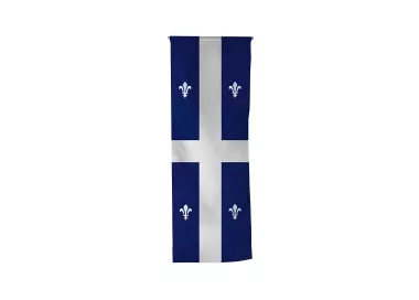 Oriflamme Québec en maille polyester avec traverse bois