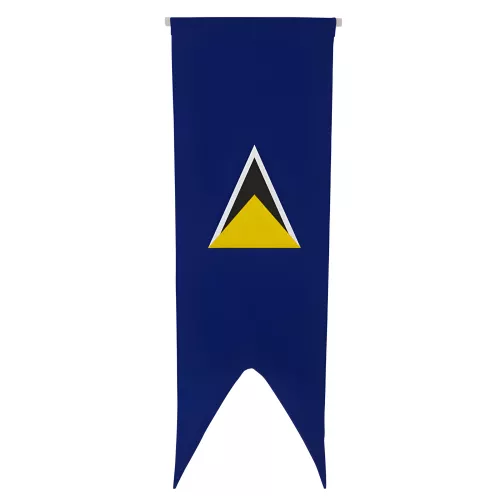 Oriflamme Sainte-Lucie en maille polyester avec traverse bois