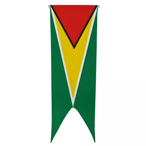 Oriflamme du Guyana en maille polyester avec traverse