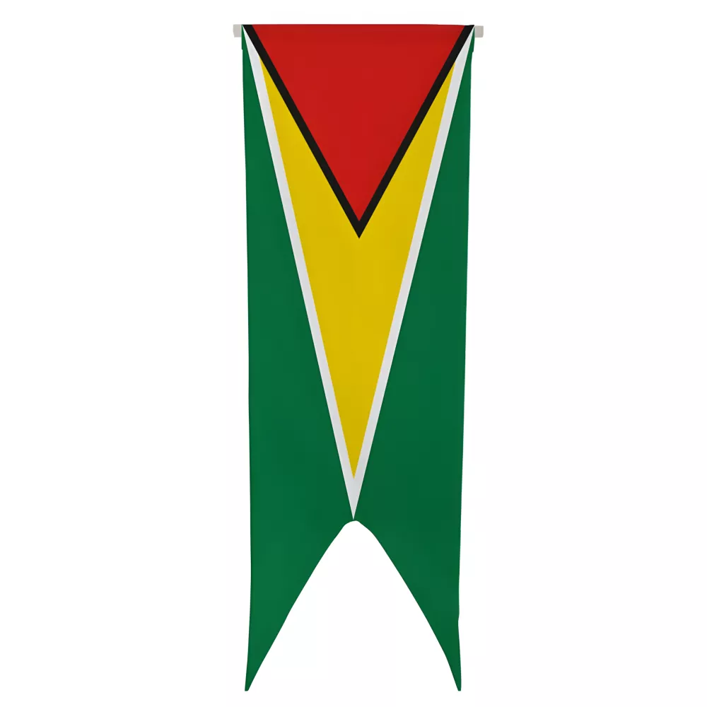 Oriflamme du Guyana en maille polyester avec traverse