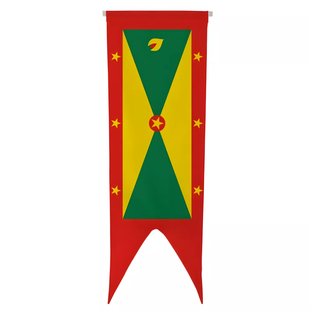Oriflamme Grenade en maille polyester avec traverse bois