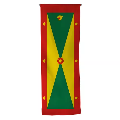 Oriflamme Grenade en maille polyester avec traverse bois