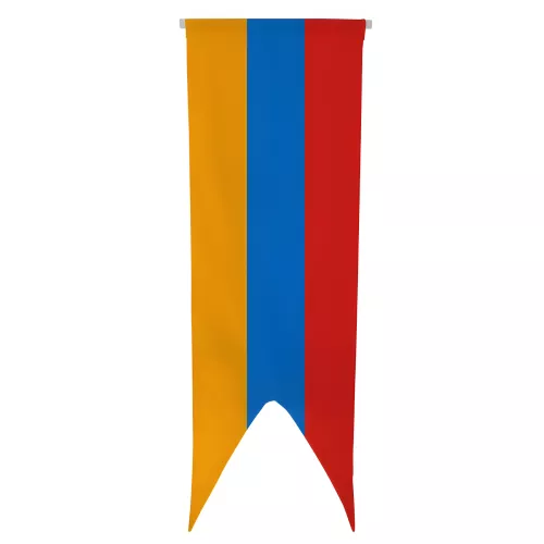 Oriflamme Arménie en maille polyester avec traverse bois