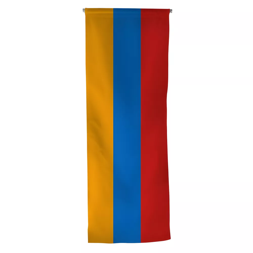 Oriflamme Arménie en maille polyester avec traverse bois Oriflamme Arménie en maille polyester avec traverse bois
