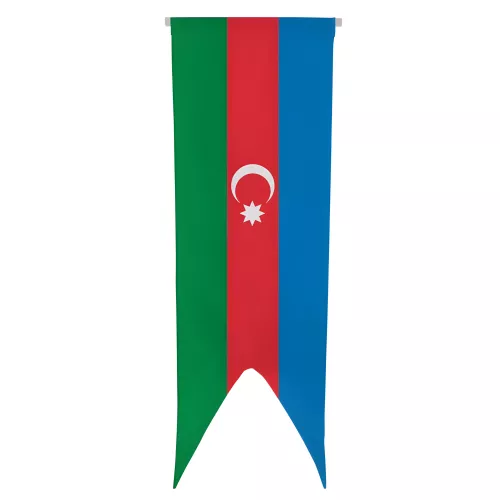 Oriflamme Azerbaïdjan en maille polyester avec traverse